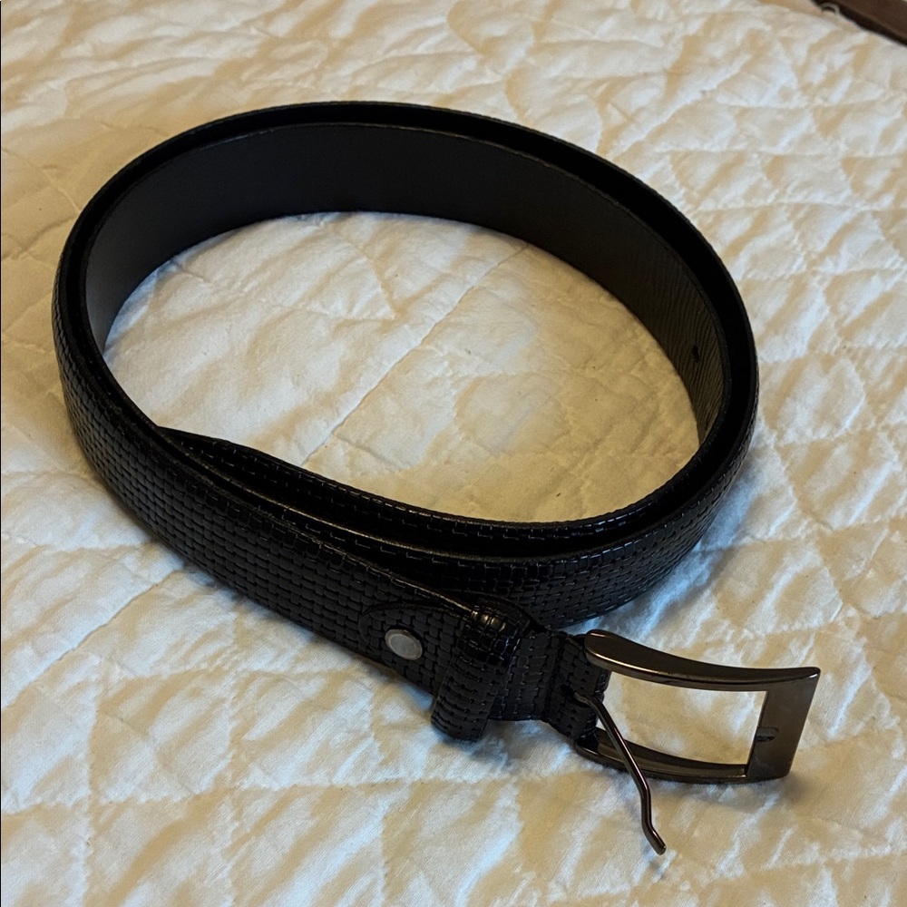 Italian Black Leather Belt